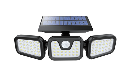 Solar Wandleuchte mit PIR-Sensor, 8 Stunden Leuchtdauer, 4000 K (neutralweiß), IP54-Wasserdicht, flexible Außenleuchte.