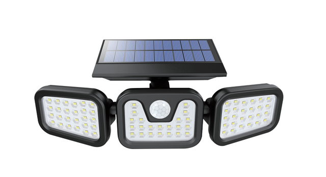 Solar Wandleuchte mit PIR-Sensor, 8 Stunden Leuchtdauer, 4000 K (neutralweiß), IP54-Wasserdicht, flexible Außenleuchte.