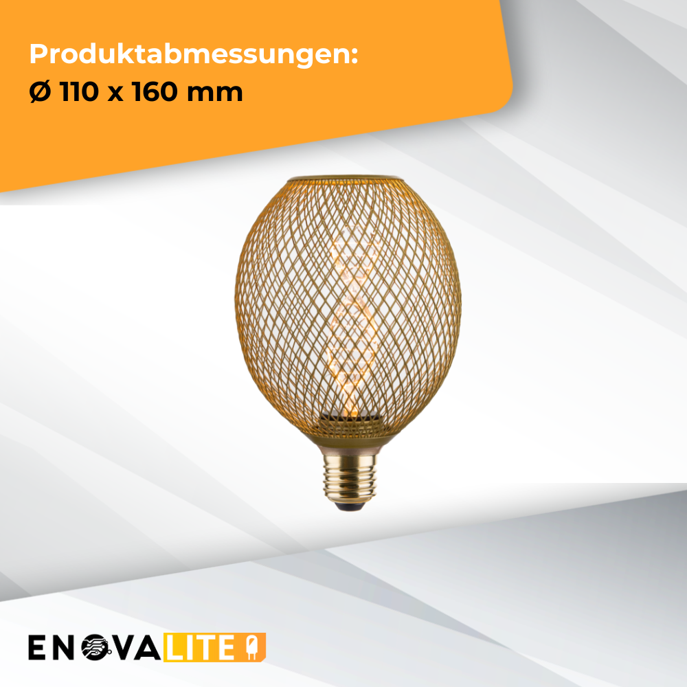 LED Filament Leuchtmittel, DNA MESH, Amber, E27, 3.5W, 120lm, 1800K, dimmbar.