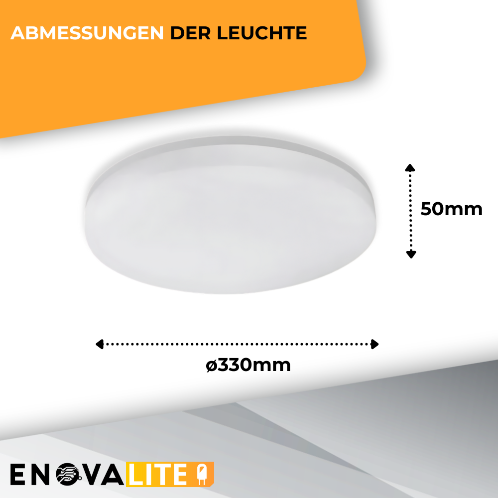 LED Aufbauleuchte, 30W, 3225 lm, 4000K, ø330x50mm, IP54.
