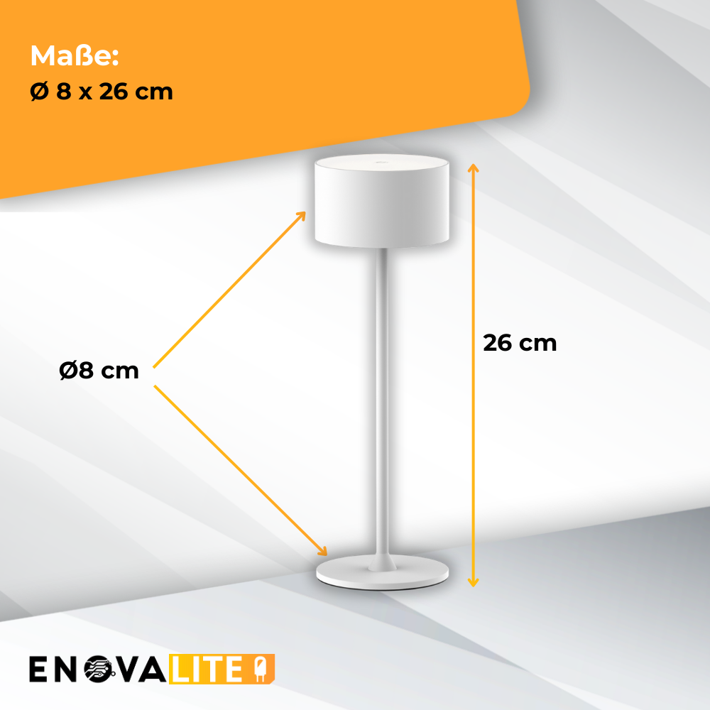 LED-Tischleuchte mit Akku, Up- & Downlight, Dimm- & CCT-Funktion, weiß, wiederaufladbar, Innen und Außenbereich, IP44, USB-C.