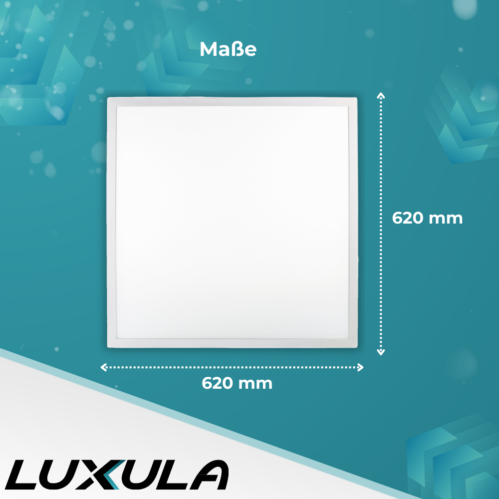 6er Pack LED-Panels, 62x62 cm, inkl 6x Aufbaurahmen, 4000 K, 36 W, 3600 lm, ECO Line.