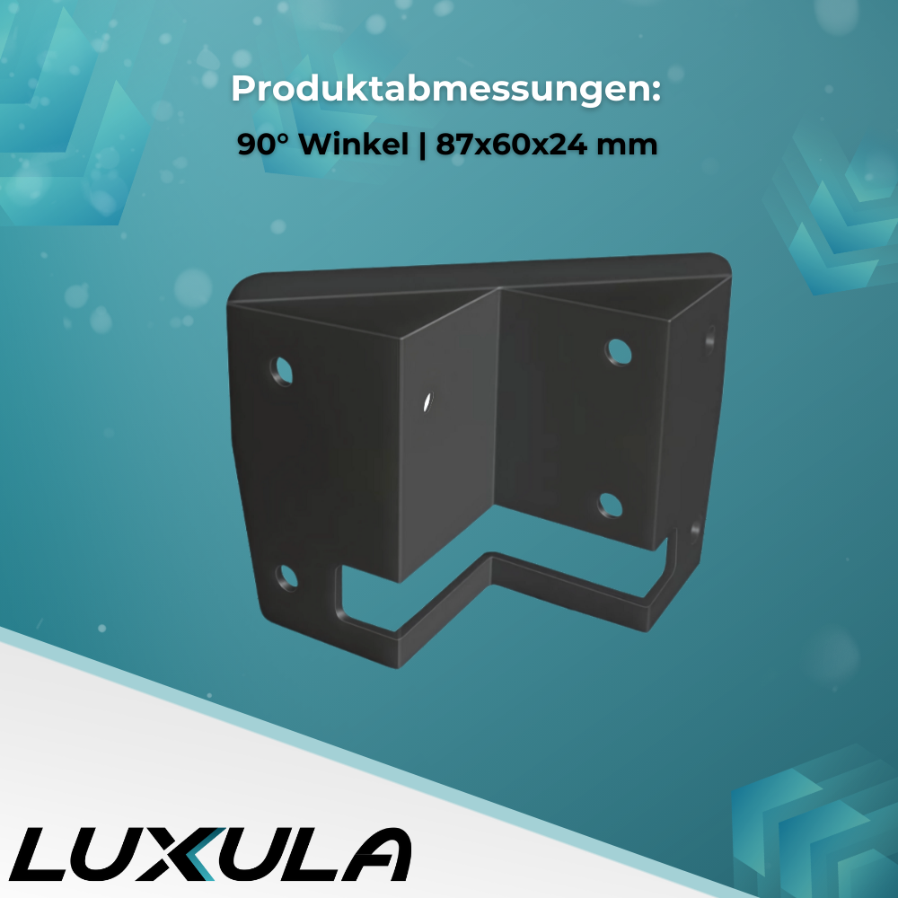 Eckwandhalterung für LED Fluter LX400190 bis LX400193, Eckmontage, Außenecken.