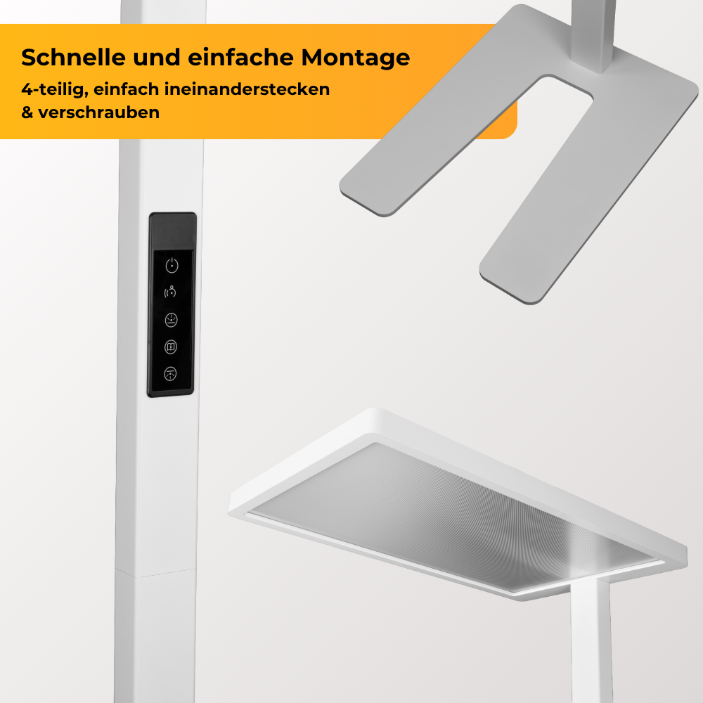 LED Büro-Stehleuchte Up&Down mit Sensor, 110W, 10.500lm, 4000K, UGR<16, CRI>98, dimmbar.