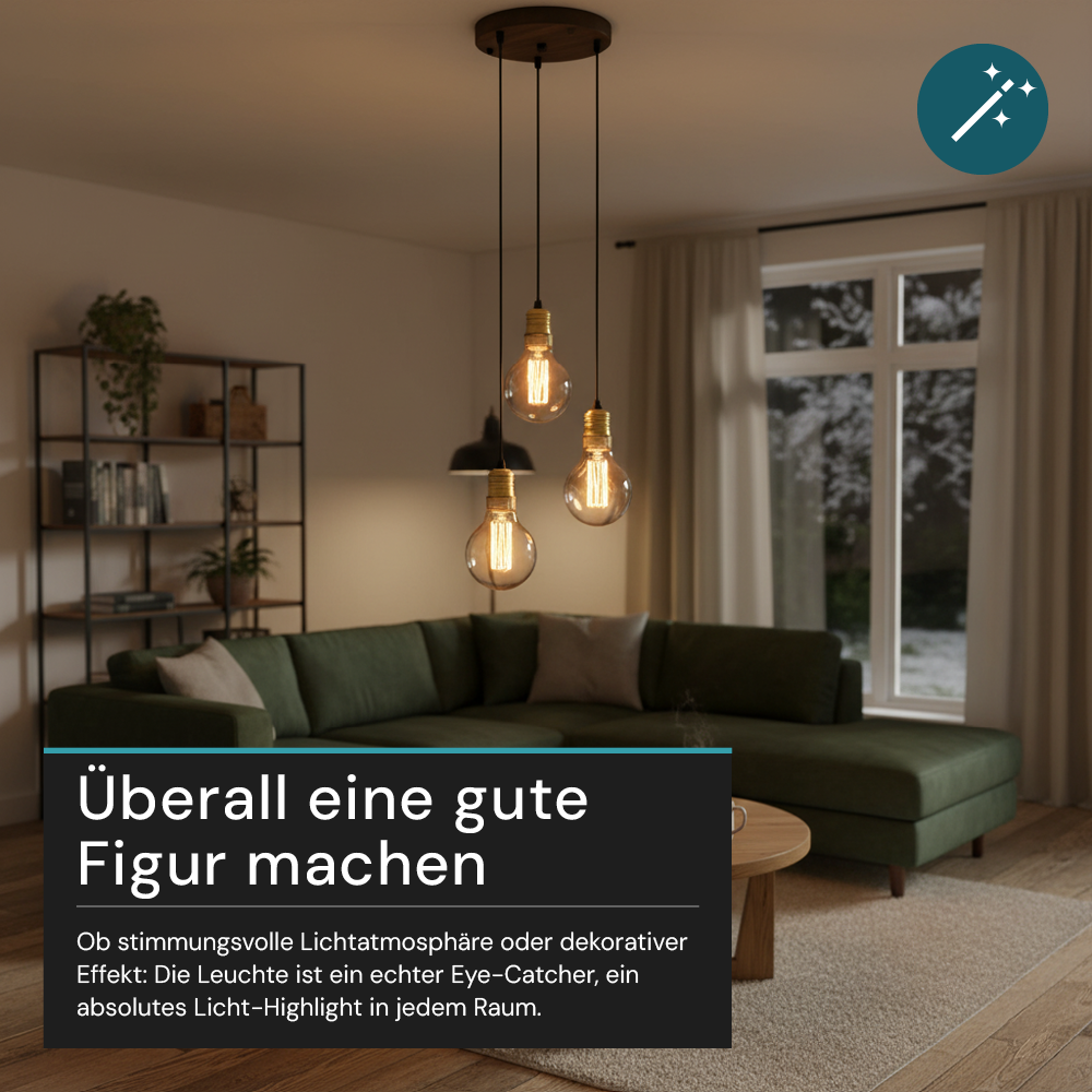 LED Filament Leuchtmittel, Vintage Dekoleuchte, Bulb A60, E27, 2.3W, 65lm, 1800K, dimmbar