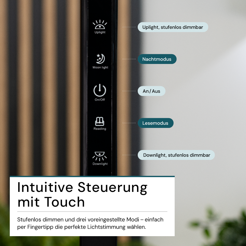 2er Pack LED Büro-Stehleuchte, Up/Down, schwarz, 100 W, 7000 lm, 4000 K (neutralweiß), UGR<16, CRI98, dimmbar, RG0, Bridgelux LED