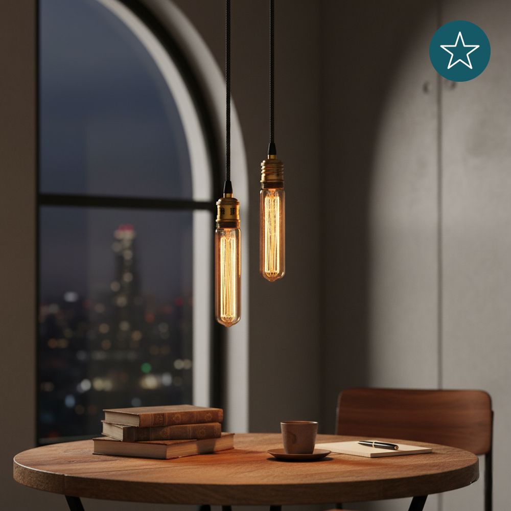 LED Filament Leuchtmittel, Vintage Dekoleuchte, Röhre T30, E27, 2.3W, 65lm, 1800K, dimmbar