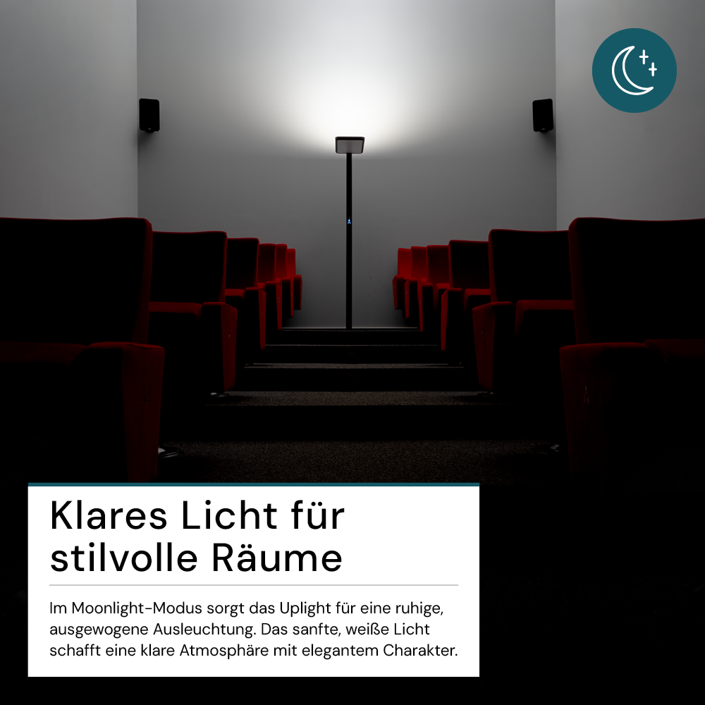 LED Büro-Stehleuchte, Up/Down, in Schwarz, 100 W, 7000 lm, 4000 K (neutralweiß), UGR<16, CRI98, dimmbar, RG0, Bridgelux LED