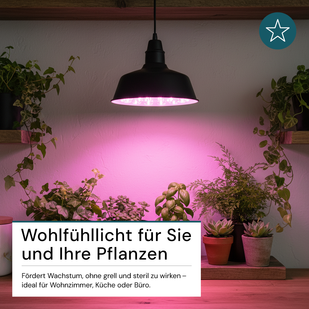 LED Pflanzenlampe E27, 18 W, Vollspektrum Grow Light, 322 μmol/m²/s bei 10 cm, für Keimung, Wachstum & Zimmerpflanzen, 1200 K (Warmweiß)
