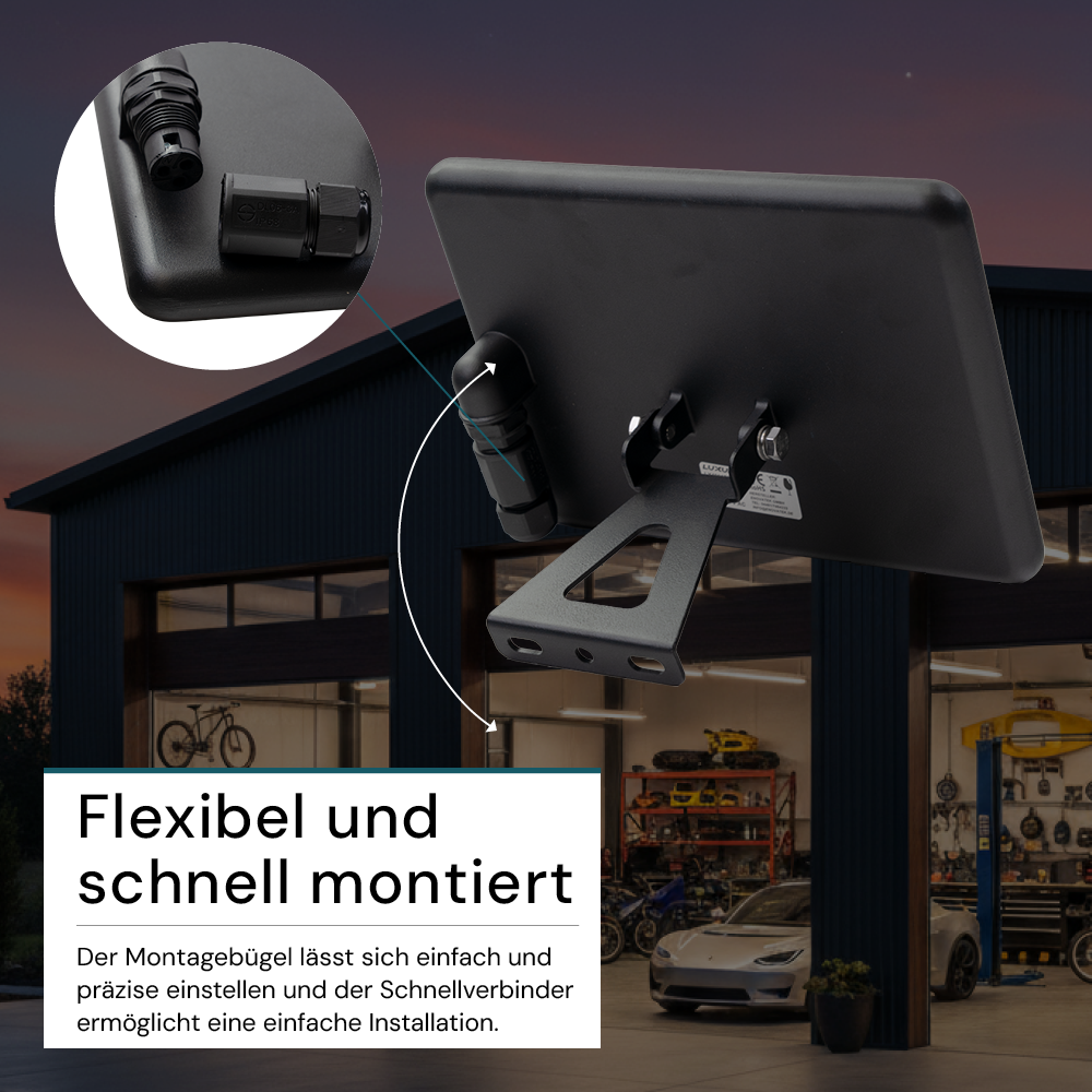 LED-Fluter mit Schnellverbinder, 30 W, 4000 K (neutralweiß), 3000 lm, schwarz, IP65