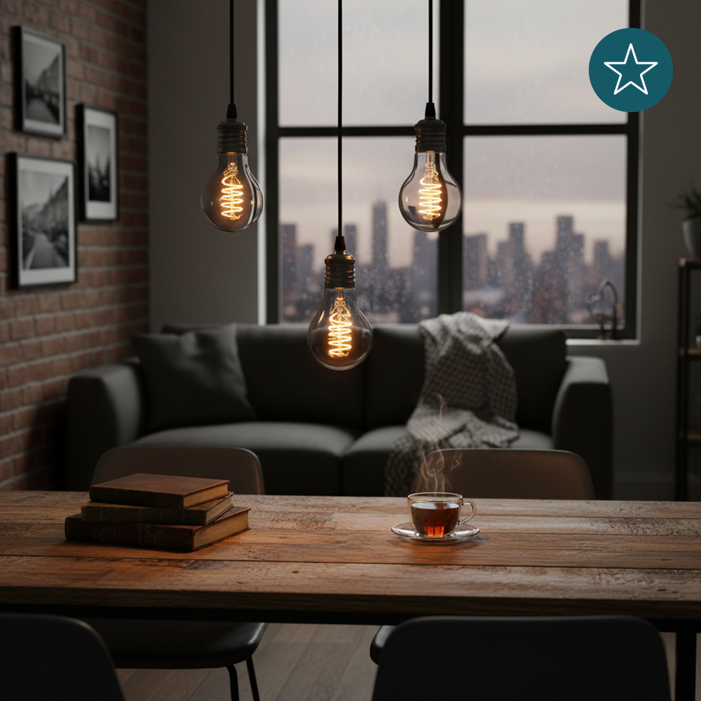 LED Filament Leuchtmittel, SPIRAL, Bulb A60, E27, 4W, 40lm, 1800K, dimmbar