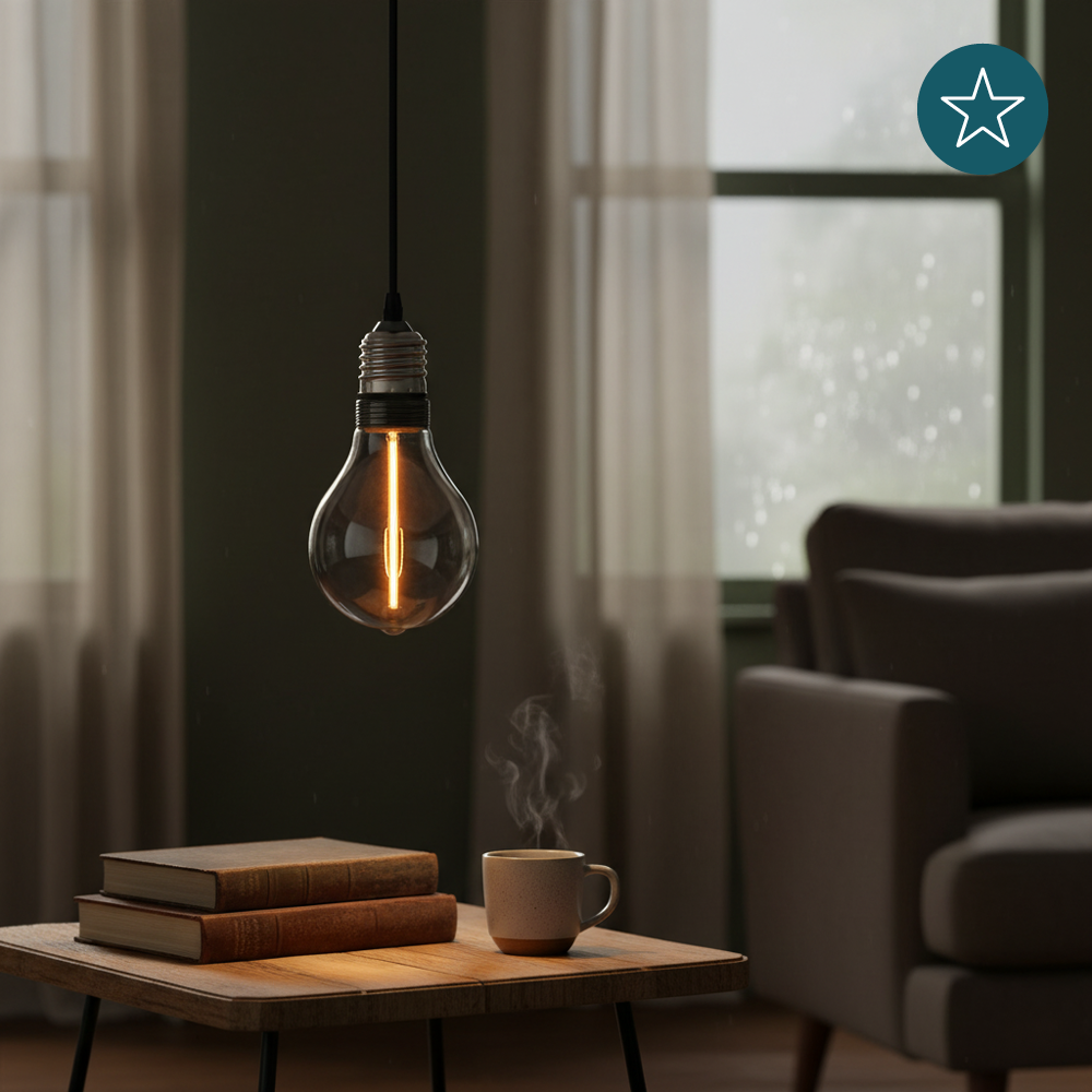 LED Filament Leuchtmittel, LINE, Smoke, Bulb A60, E27, 2W, 40lm, 1800K, dimmbar