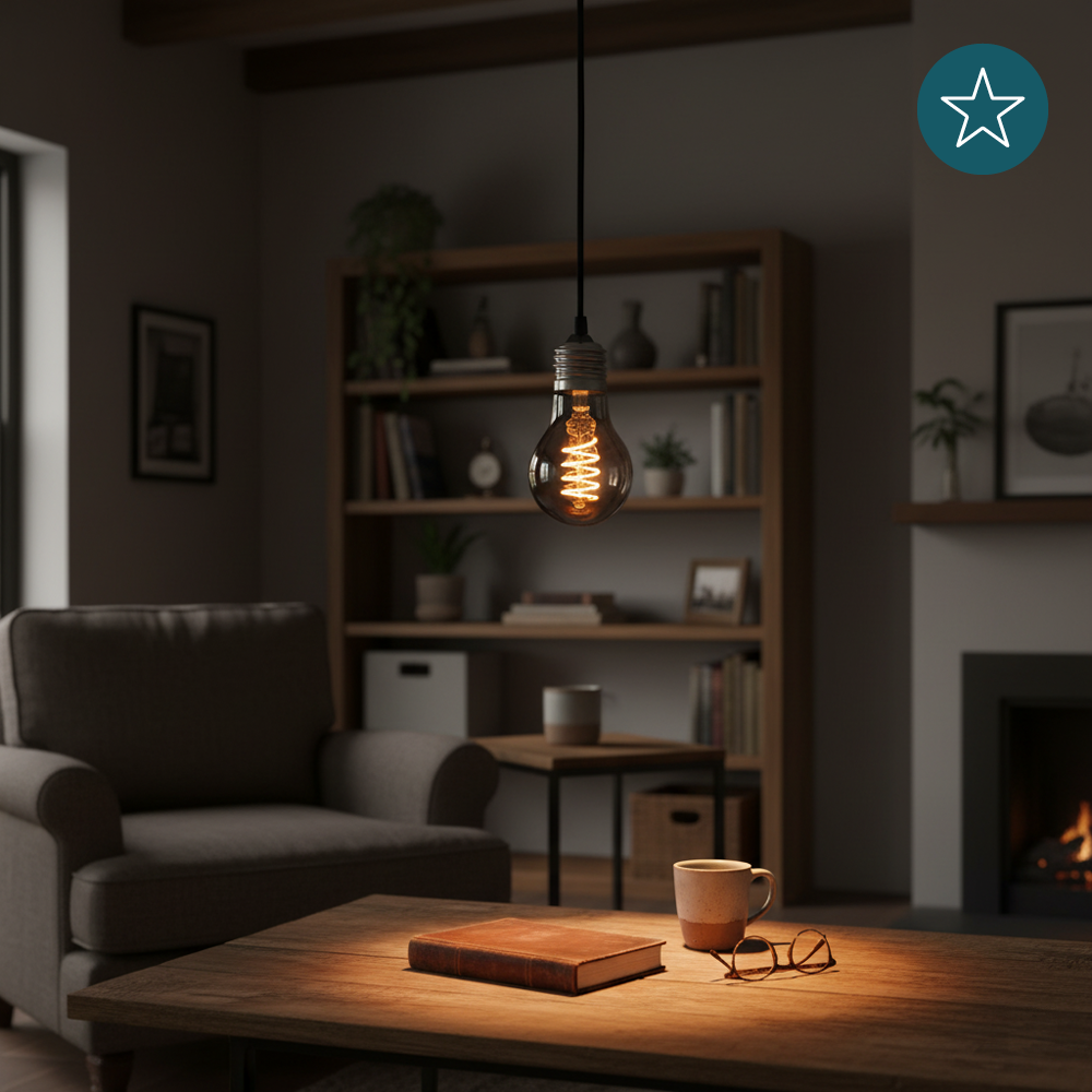 LED Filament Leuchtmittel, SPIRAL, Bulb A60, E27, 4W, 40lm, 1800K, dimmbar