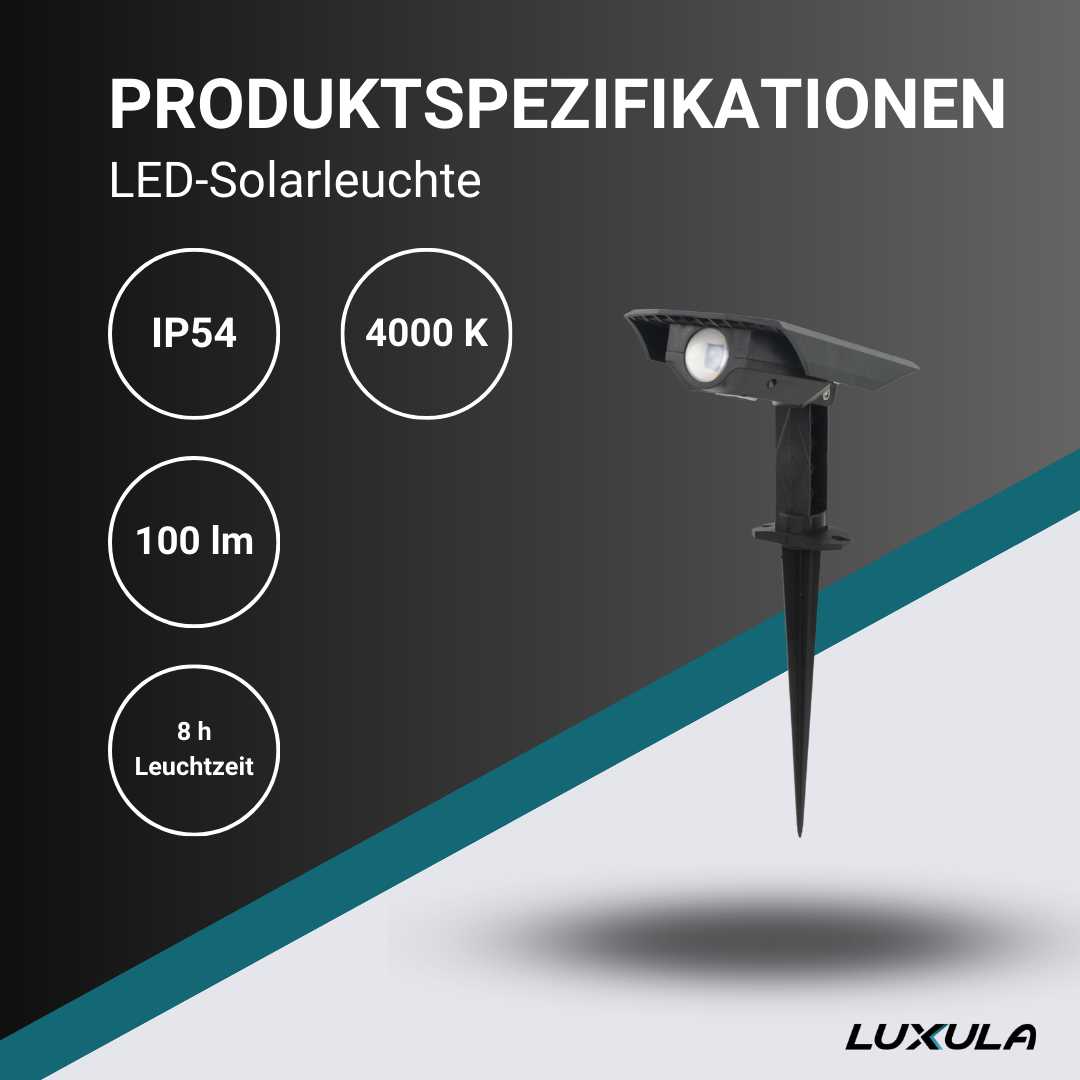 2er-Pack Solar Gartenstrahler, mit verstellbarem Lichtwinkel, 8 Stunden Leuchtdauer, 4000 K (neutralweiß), IP54-Wasserdicht, Gartenspot.