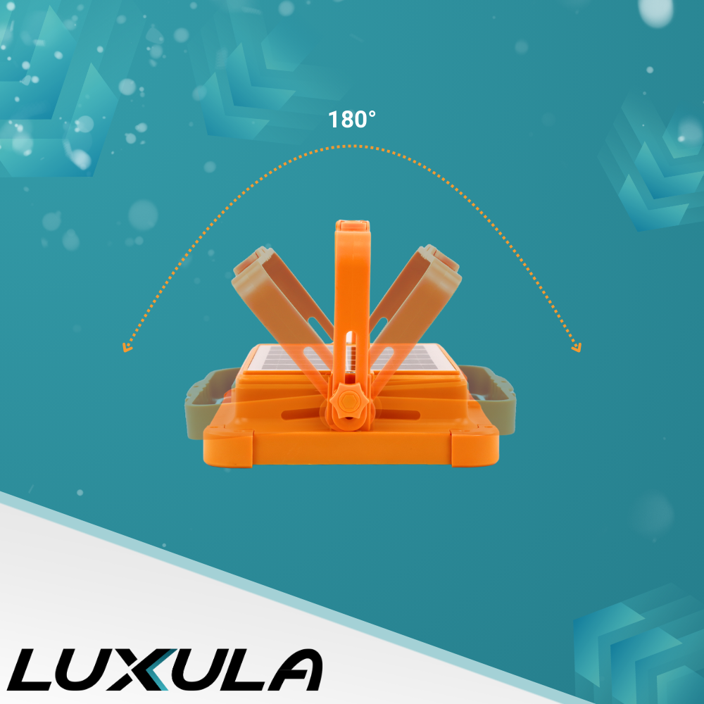 Solar Baustrahler mit Akku, CCT, 6 Std.Leuchtzeit, USB In- & Output, IP65, Magnet- & Hängefunktion.