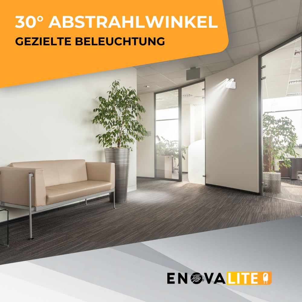 LED-Fluchtwegleuchte Twin-Spot 6W, Notausgang mit Notstromeinheit, TEST-Funktion, Wandmontage.