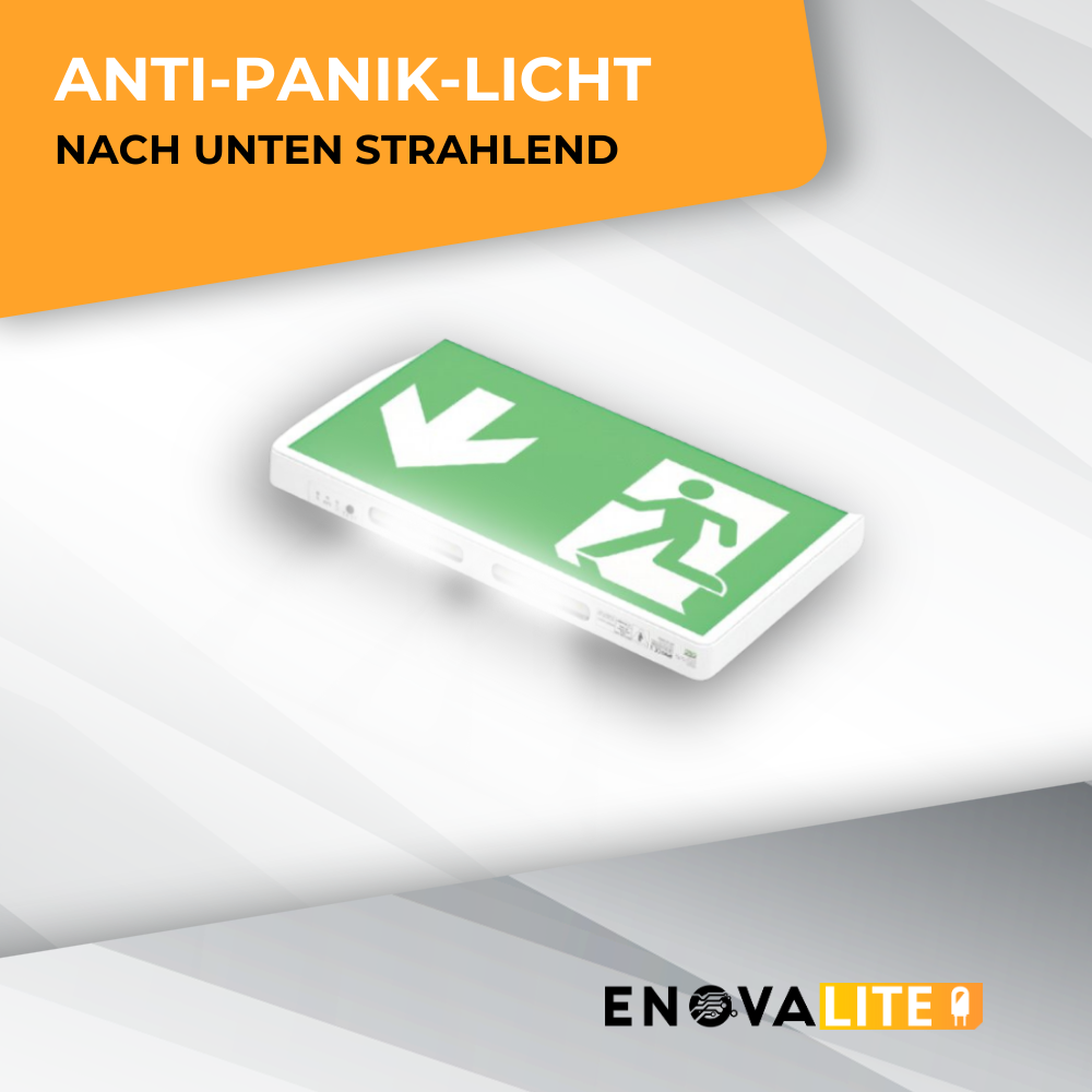 2er Pack LED-Fluchtwegleuchte, Notausgang mit Notstromeinheit, Anti Panik Licht, TEST-Funktion, Wandmontage.