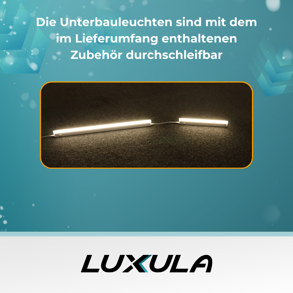 LED-Unterbauleuchte in Weiß, mit Schalter, 57 cm, 8 W, 720 lm, 4500 K (neutralweiß), erweiterbar, Küchen- und Schrankbeleuchtung.