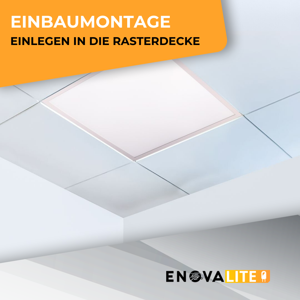 4er Pack LED CCT Panel mit Fernbedienung, dimmbar, 62x62 cm, 36 W, 3600 lm.