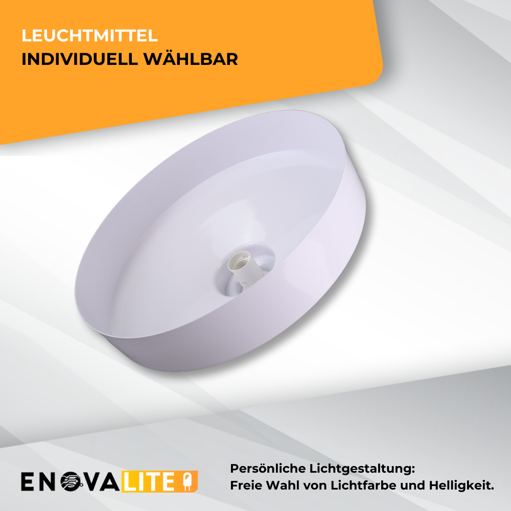 Elegante Pendelleuchte in Weiß, runde Form, aus Stahl, E27-Fassung, IP20, Ø40 cm.