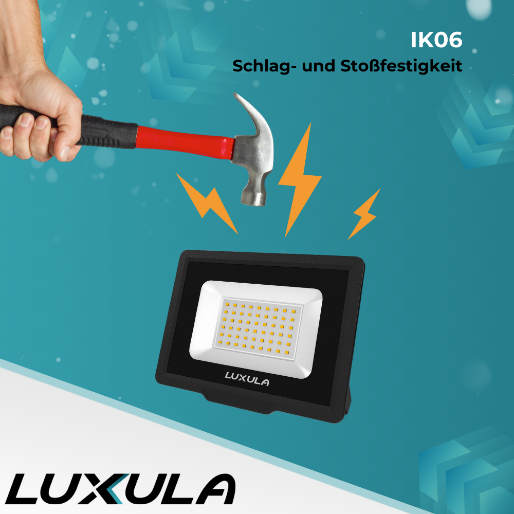5er Pack LED-Fluter, 150 W, 4000 K (neutralweiß), 15000 lm, schwarz, IP65.