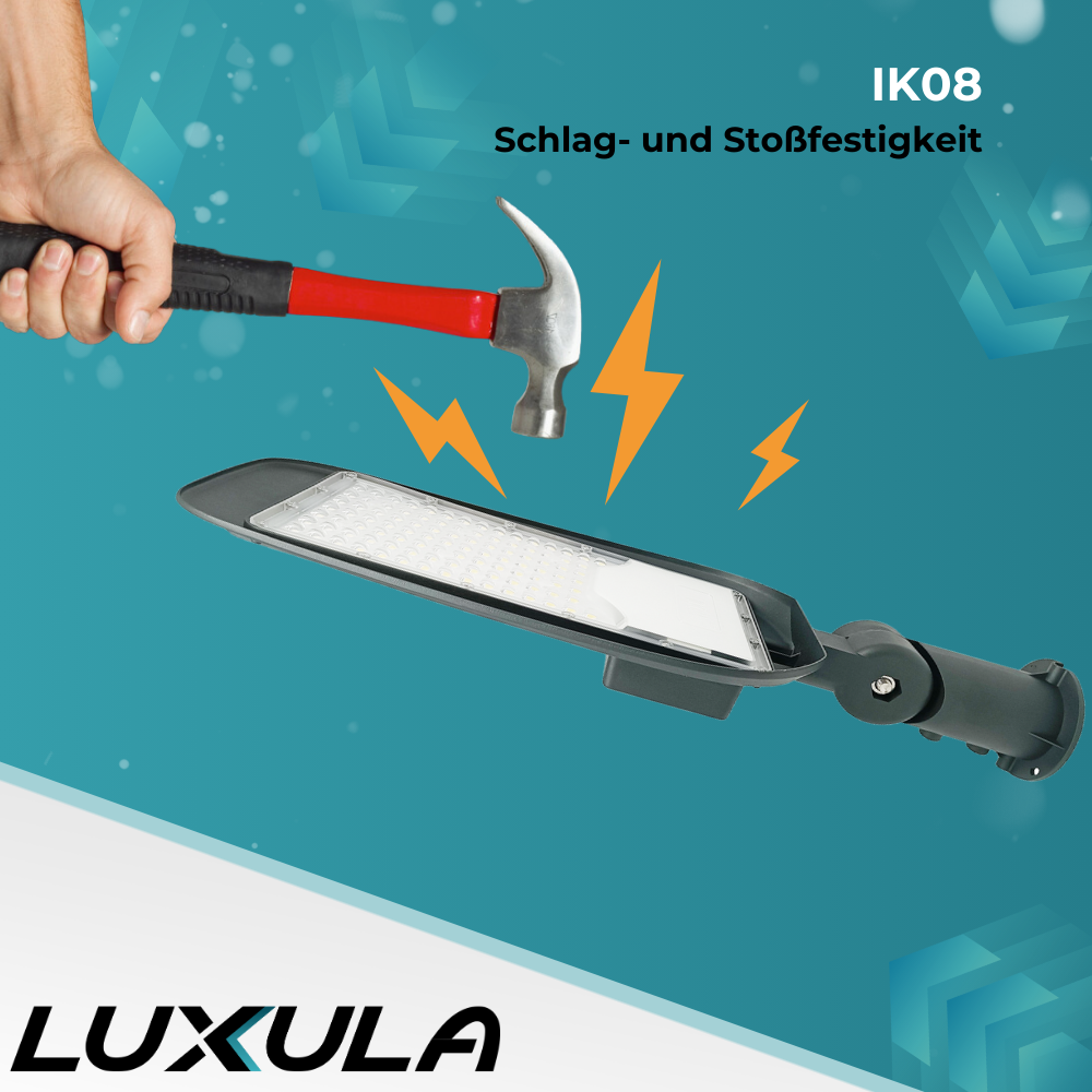 5er Pack LED-Straßenleuchte, Wegeleuchte, 50 W, 5800 lm, 5000 K (neutralweiß), IP65, Ø48-60 mm.