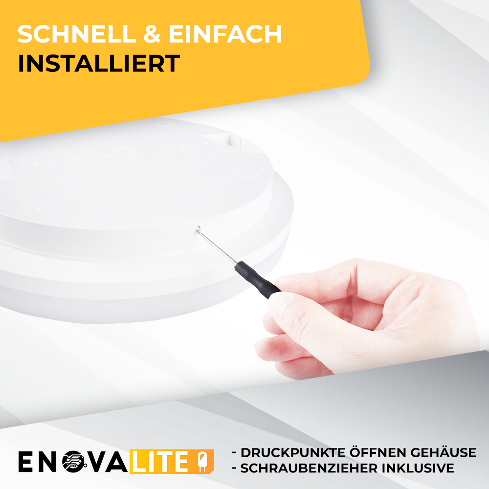 LED Aufbauleuchte, 18W, 1880 lm, 4000K, ø220x50mm, IP54.