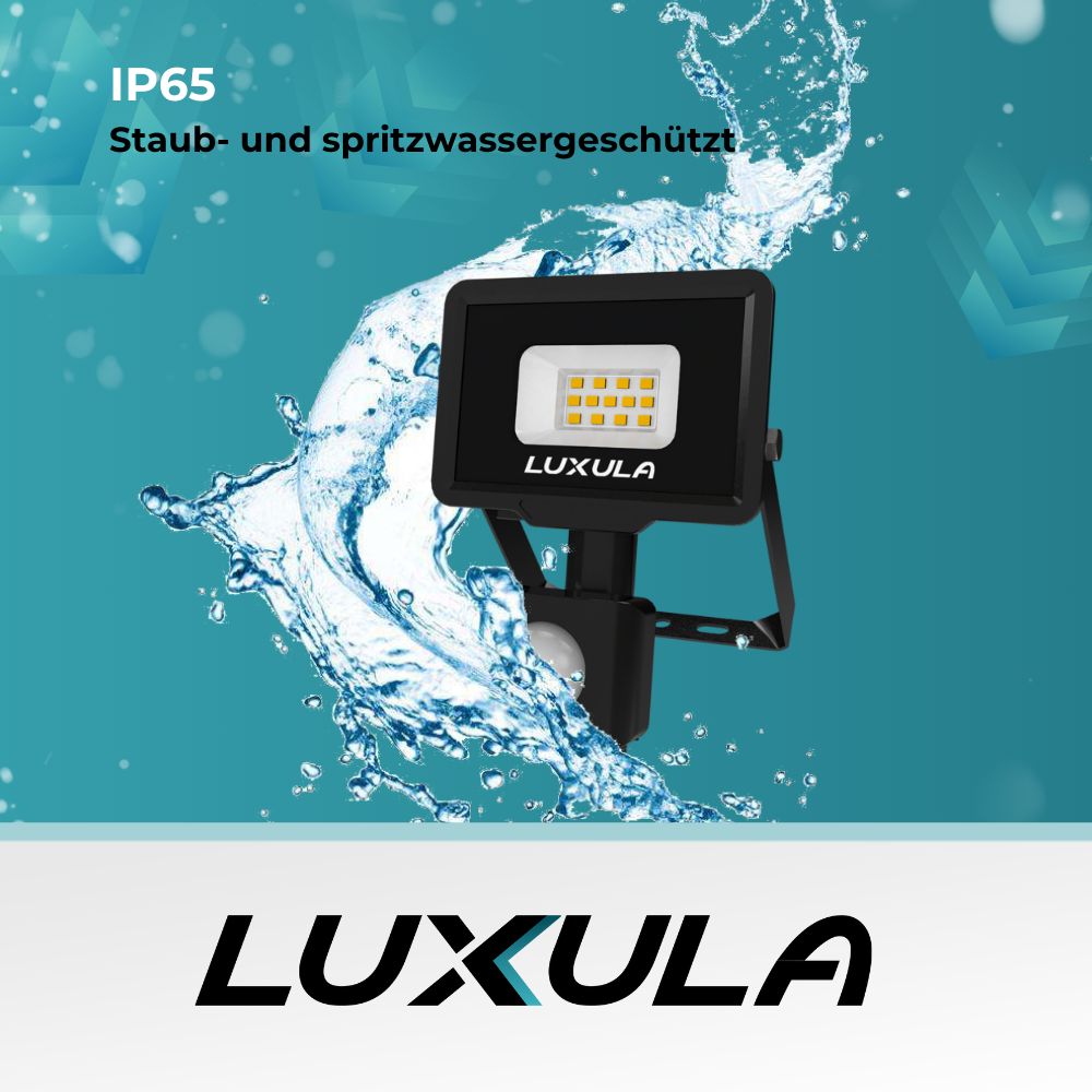 2er Pack LED-Fluter mit Bewegungsmelder, 30 W, 4000 K (neutralweiß), 3000 lm, schwarz, IP65.