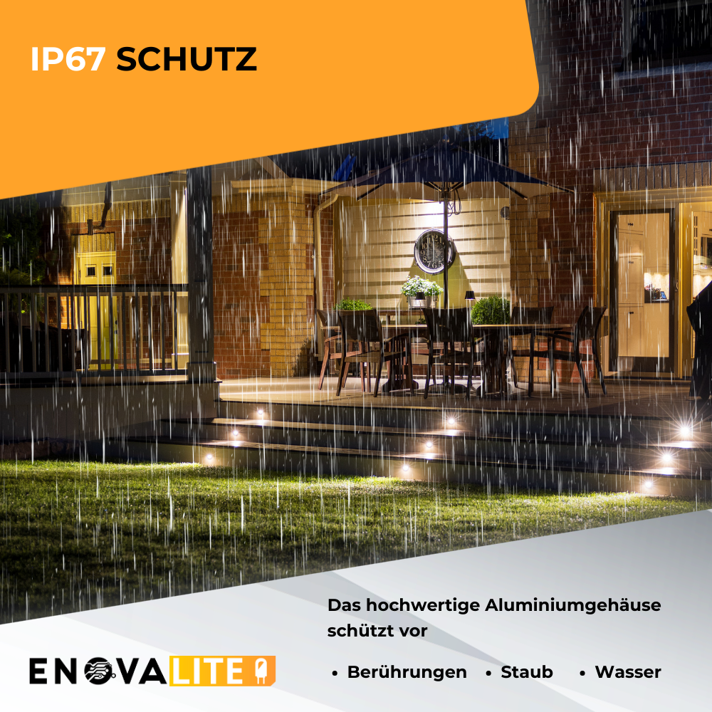 2er Set LED Bodeneinbaustrahler, Ø 65 x 80 mm, 5 W, 300 lm, 3000 K (warmweiß), schwarz, Aluminiumdruckguss, EPISTAR.