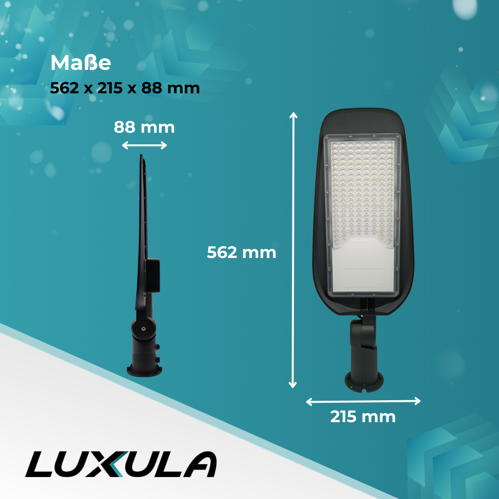 2er Pack LED-Straßenleuchte, Wegeleuchte, 100 W, 11700 lm, 5000 K (neutralweiß), IP65, Ø48-60 mm.