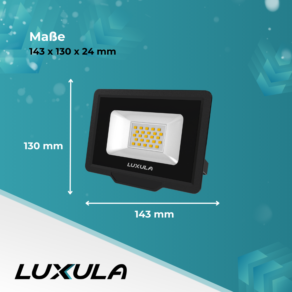 2er Pack LED-Fluter, 20 W, 4000 K (neutralweiß), 2000 lm, schwarz, IP65.