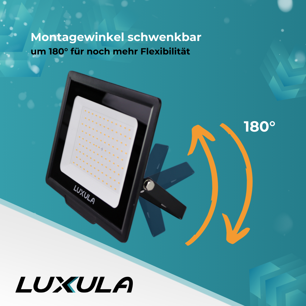 2er Pack LED-Fluter, 50 W, 4000 K (neutralweiß), 5000 lm, schwarz, IP65.
