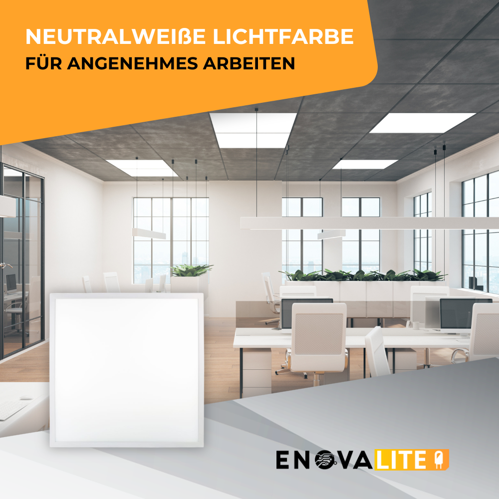 LED Panel, 62x62 cm, 36 W, 3600 lm, Rasterleuchte, 4000 K, inkl Philips Netzteil.