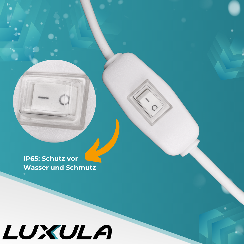 LED Feuchtraumleuchte, 22 W, 2000lm, 4000K, 900 mm, IP65, mit Schalter und IP44 Stecker.