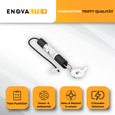 LED-Notstrom Downlight, Fluchtwegleuchte mit Notstromeinheit, Einbauspot, TEST-Funktion.