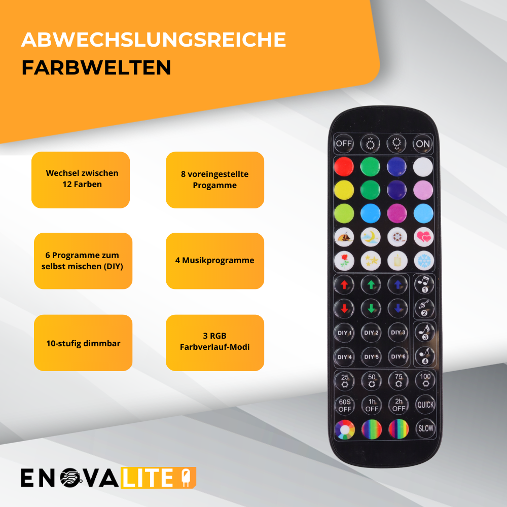 LED Stehlampe in RGB Farben, Eckleuchte mit Fernbedienung, 12 W, 12 V, schwarz, RGB-IC.