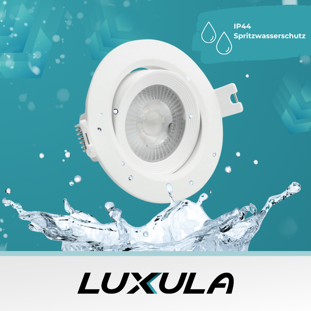 3er Pack LED CCT Downlight schwenkbar, 7W, 718lm, 38°, IP44, 3000K-4000K-6000K einstellbar.