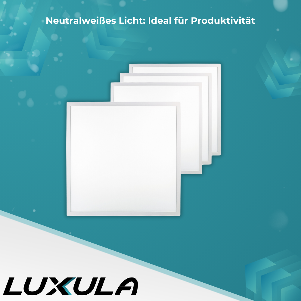 6er Pack LED-Panels, 62x62 cm, inkl 6x Aufbaurahmen, 4000 K, 36 W, 3600 lm, ECO Line.