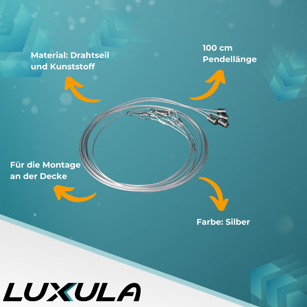 LED-Panel Drahtseilaufhängung 1 m.