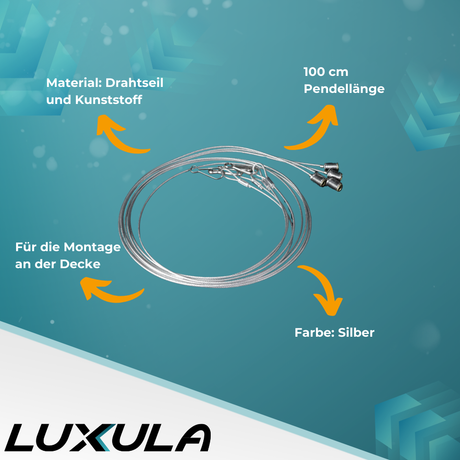 LED-Panel Drahtseilaufhängung 1 m.