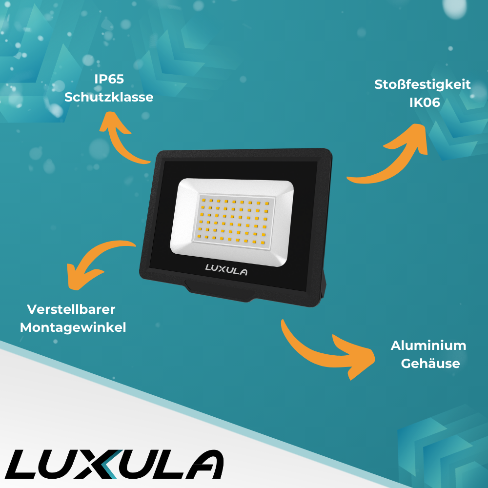 2er Pack LED-Fluter, 20 W, 4000 K (neutralweiß), 2000 lm, schwarz, IP65.