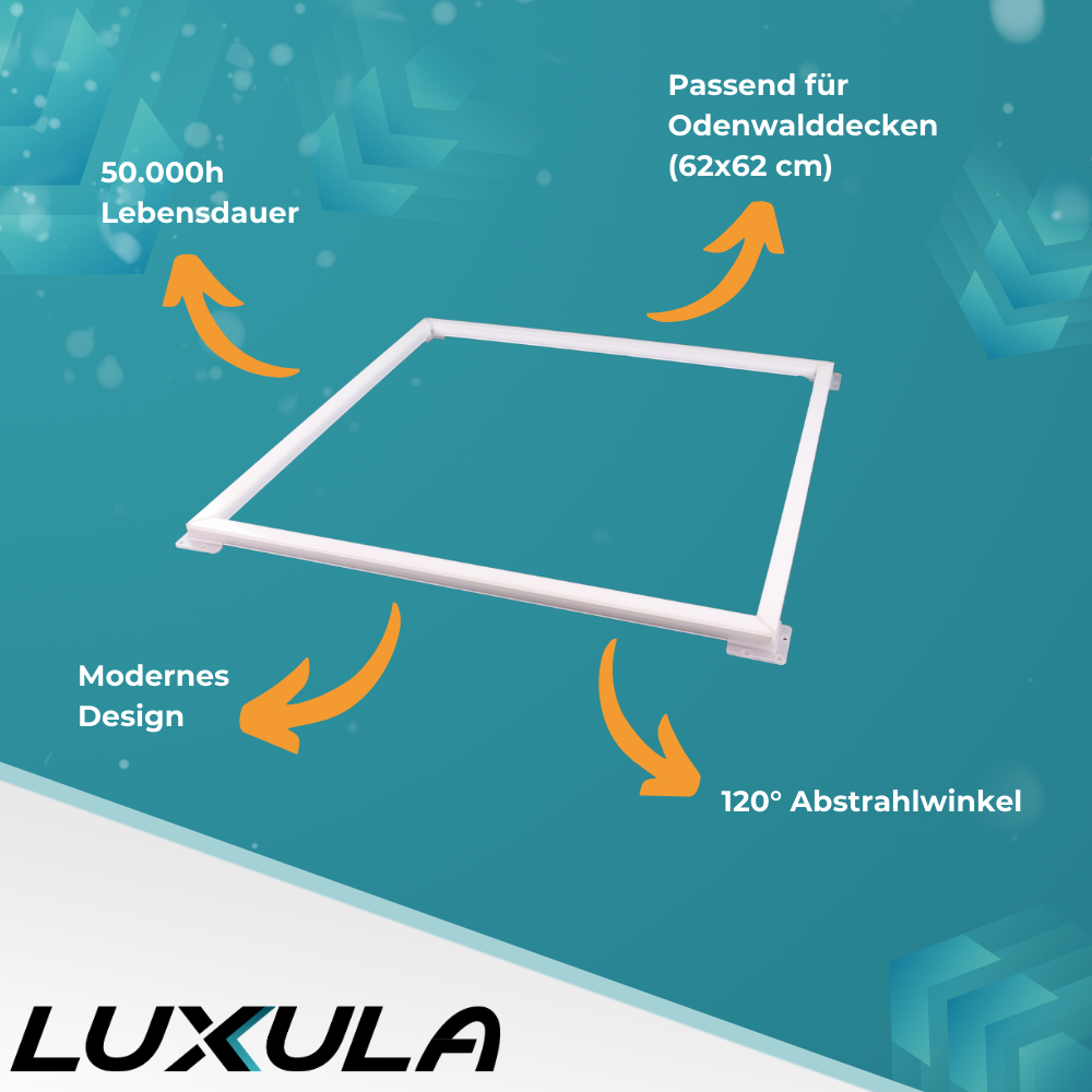 LED Leuchtrahmen, 62x62 cm, 40 W, 4000 lm, 4000 K, steckbar.