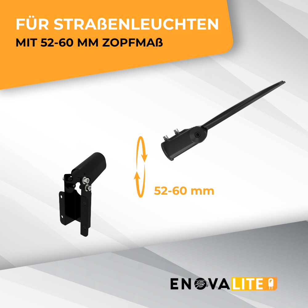 Straßenleuchten Adapter, Wandmontage, flex, 52-60 mm.
