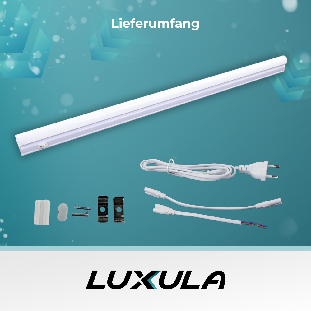 LED-Unterbauleuchte in Weiß, mit Schalter, 57 cm, 8 W, 720 lm, 4500 K (neutralweiß), erweiterbar, Küchen- und Schrankbeleuchtung.