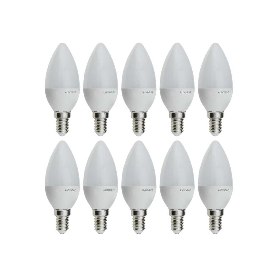 10er Pack LED Leuchtmittel E14, Kerze B37, 5W, 436lm, 2700K.