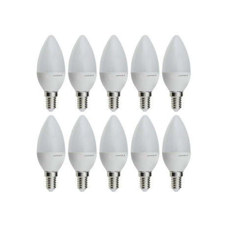 10er Pack LED Leuchtmittel E14, Kerze B37, 5W, 436lm, 2700K.