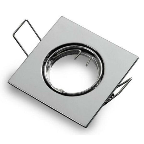 2er-Pack Einbauringe für GU10/MR16 Leuchtmittel, Chromoptik, eckig.
