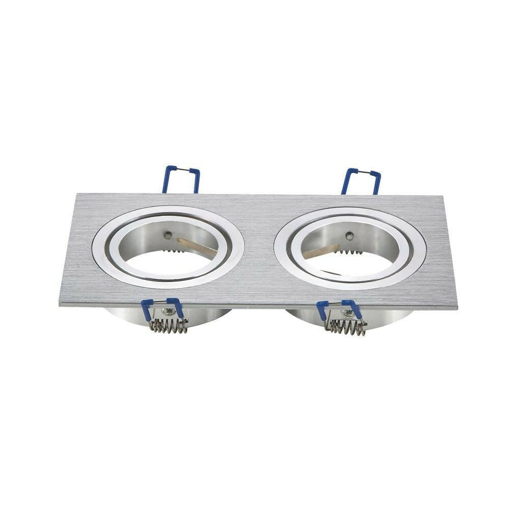 2er-Pack Einbauringe für GU10/MR16 Leuchtmittel, silber.