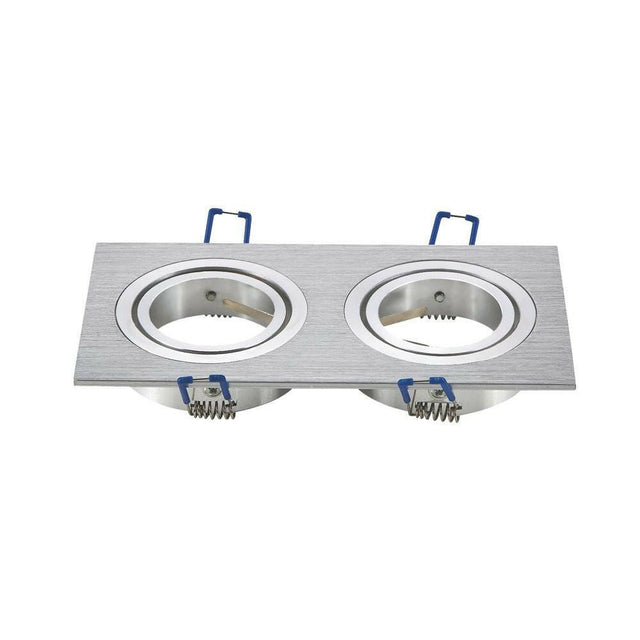 2er-Pack Einbauringe für GU10/MR16 Leuchtmittel, silber.