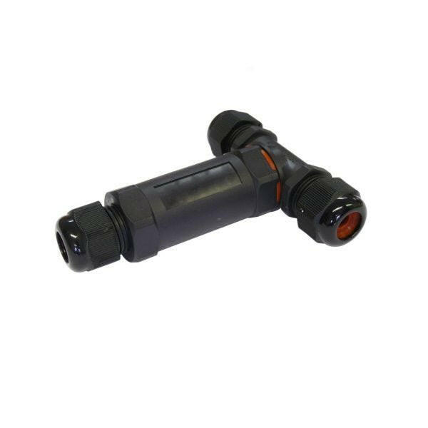 3 Wege Anschlussdose T-Form für externe Verkabelung, IP-68 wasserdicht, flammsicher, 0,5-2,5mm², 450.